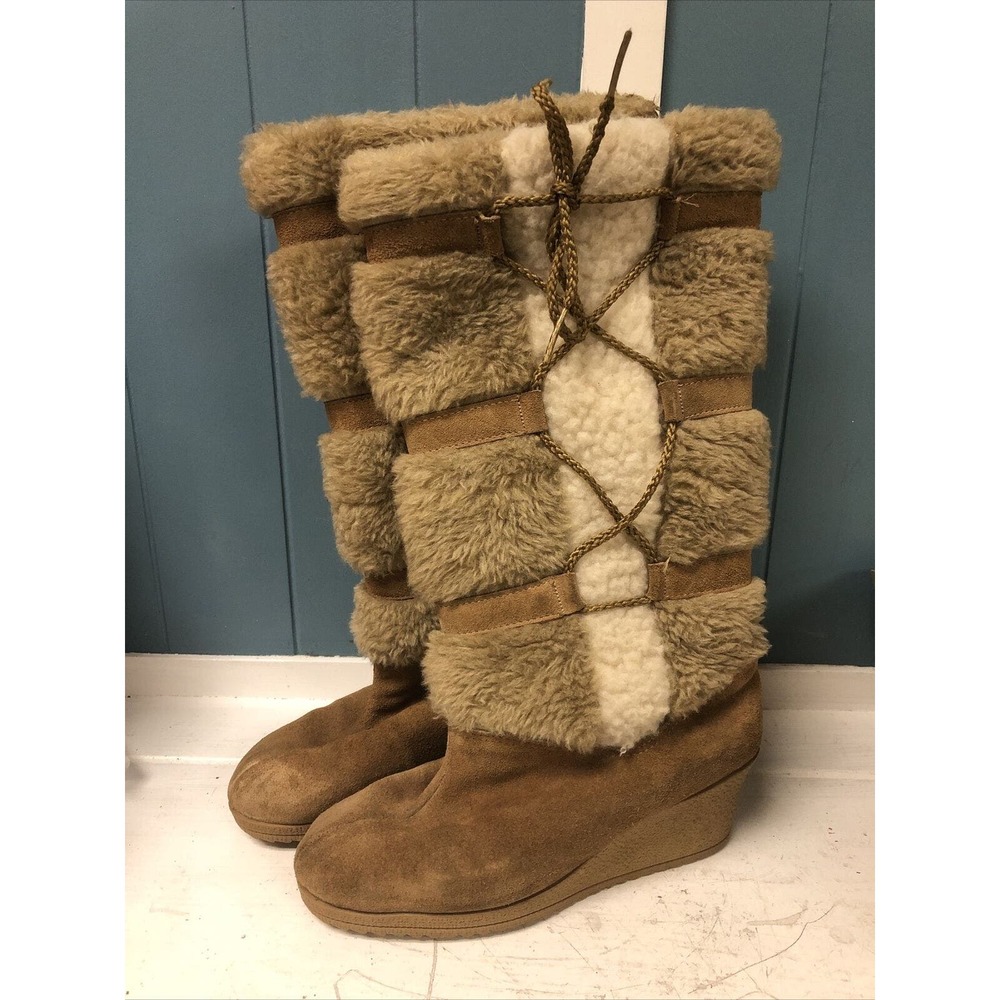 70’s Fur Wedge Boots